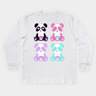 Just Gaby Gaming Panda Army Kids Long Sleeve T-Shirt